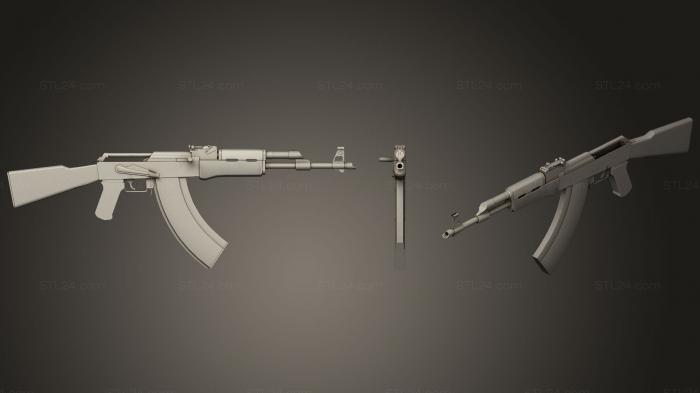 Оружие (AK 47, WPN_0018) 3D модель для ЧПУ станка